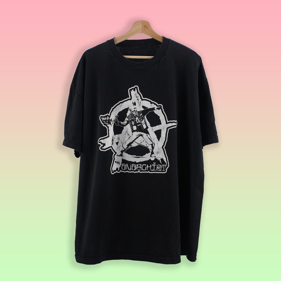 Anarchist Vintage T-Shirt - 1990s Retro Graphic Tee - 2XL - Picture 1 of 3